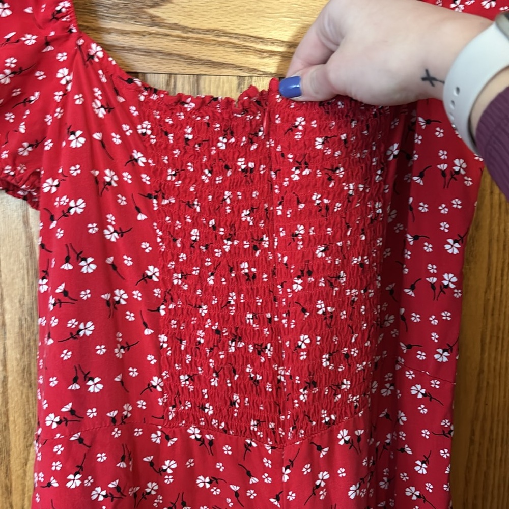Red Floral Dress - Picture 3 of 4